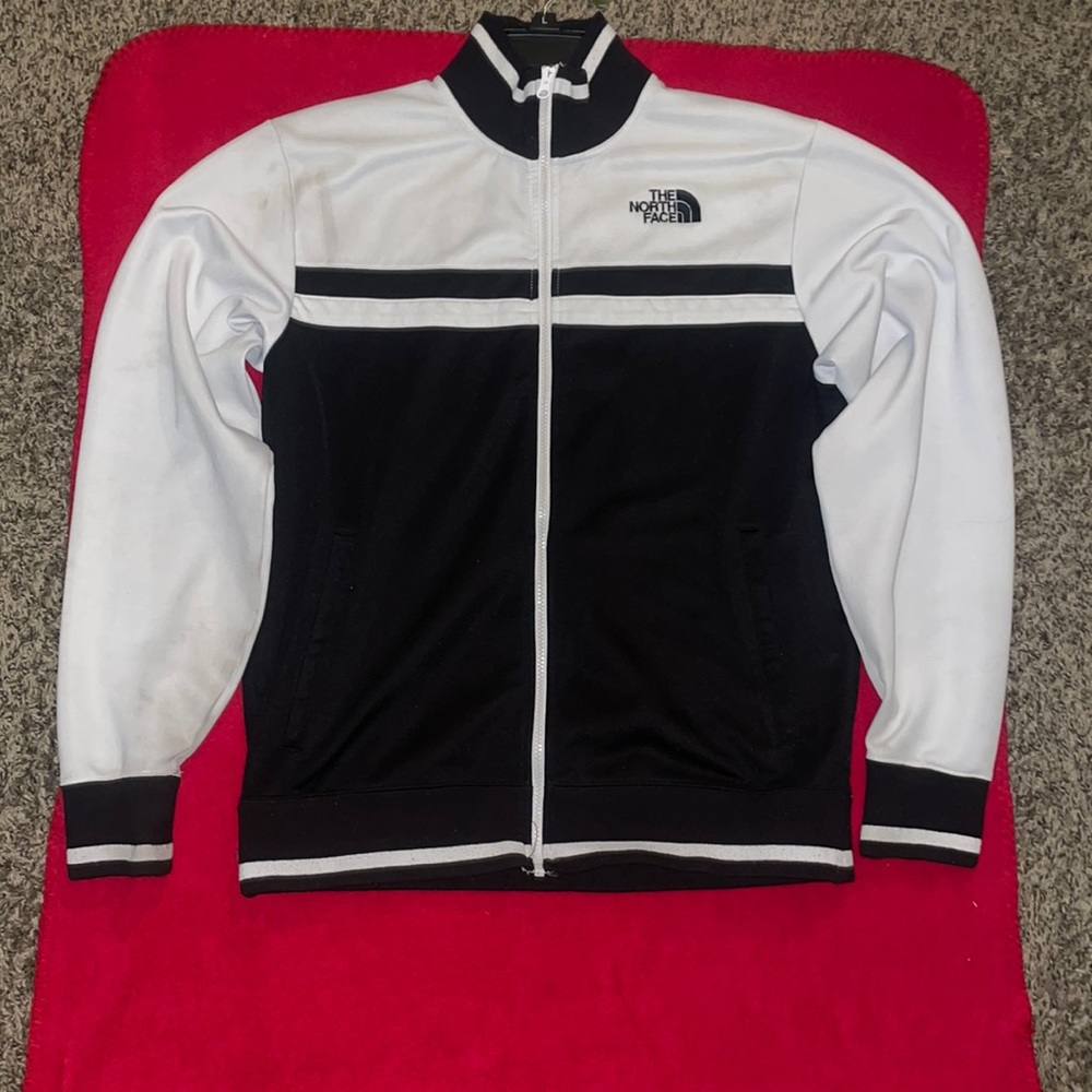 The North Face varsity jacket black&white